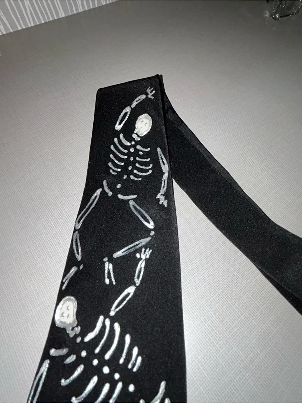 Hand painted by Siobhan! 100% Silk Skeleton Tie